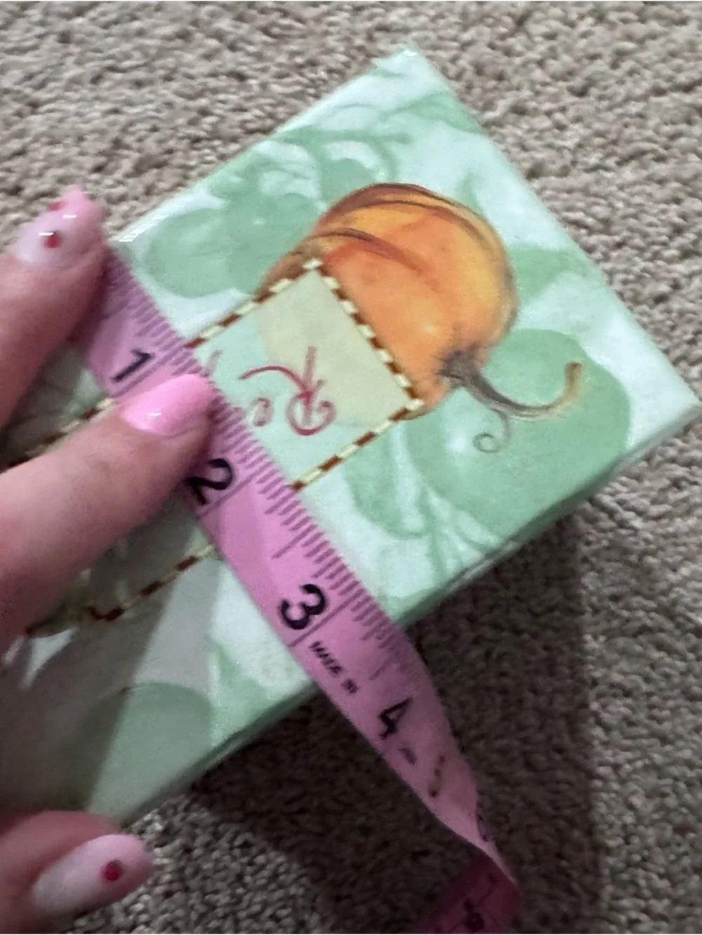 Vintage 1990s 2000s 3x5” Index Card Recipe Holder Box Pumpkins Fruits Apples